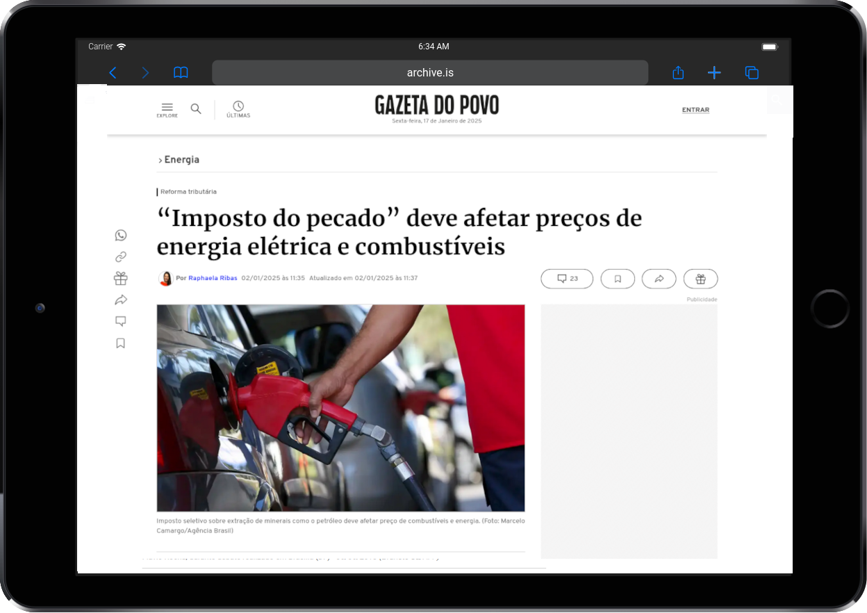 “Imposto do pecado” deve afetar preços de energia elétrica e combustíveis